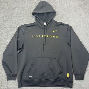 Nike-fit Therma Hoodie Men's XL Live Strong Black Yellow Sweatshirt Swoosh